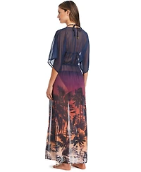 Bleu by Rod Beattie Women's Chiffon V-Neck Cover-Up Dress