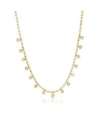 The Lovery Beaded Cz Dangle Necklace 14K Gold Plated Sterling Silver