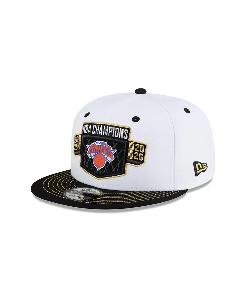 New Era Men's White/Black New York Knicks 2026 Nba Champions Locker Room 9FIFTY Snapback Hat