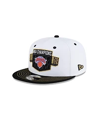 New Era Men's White/Black New York Knicks 2026 Nba Champions Locker Room 9FIFTY Snapback Hat