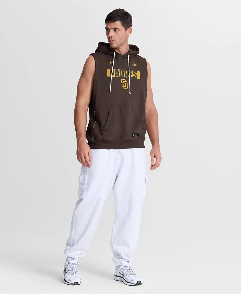 Nike Men's Brown San Diego Padres Authentic Collection Standard Issue Dri-fit Sleeveless Hoodie