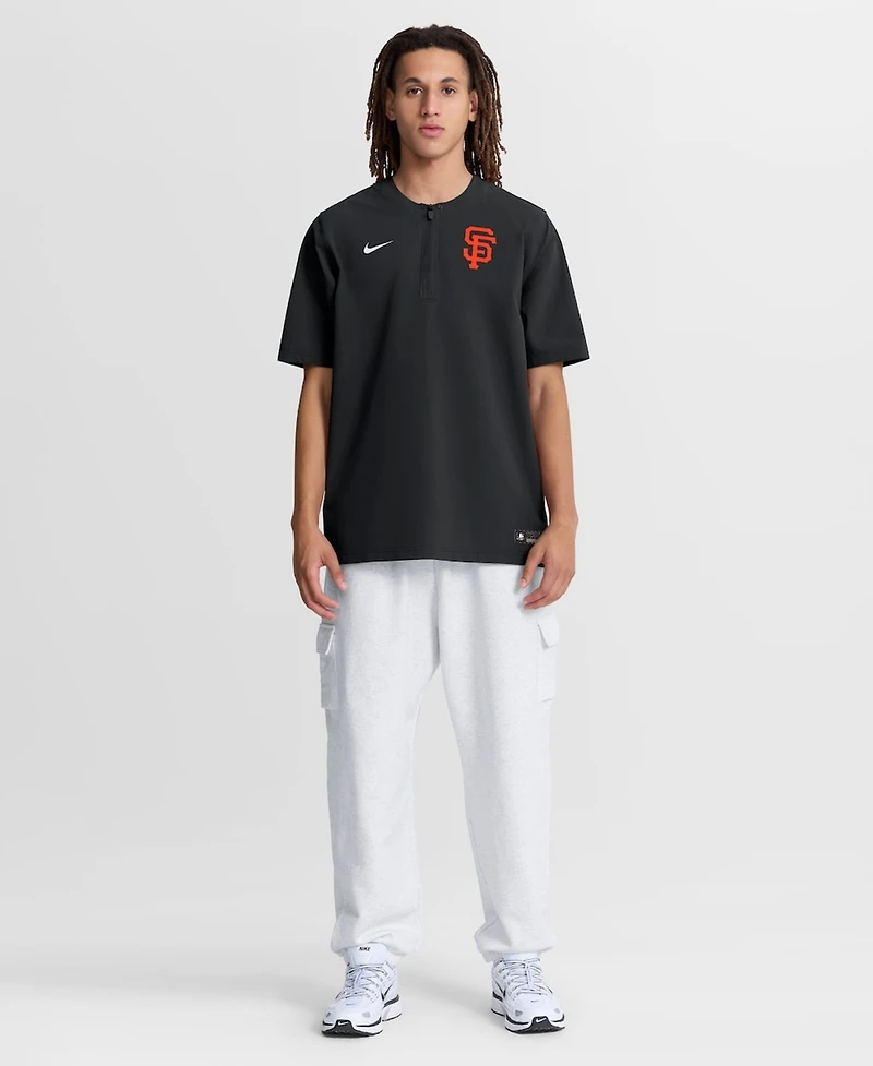 Nike Men's Black San Francisco Giants Authentic Collection Dri-fit Quarter-Zip Sweatshirt