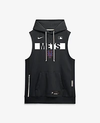 Nike Men's Black New York Mets Authentic Collection Standard Issue Dri-fit Sleeveless Hoodie