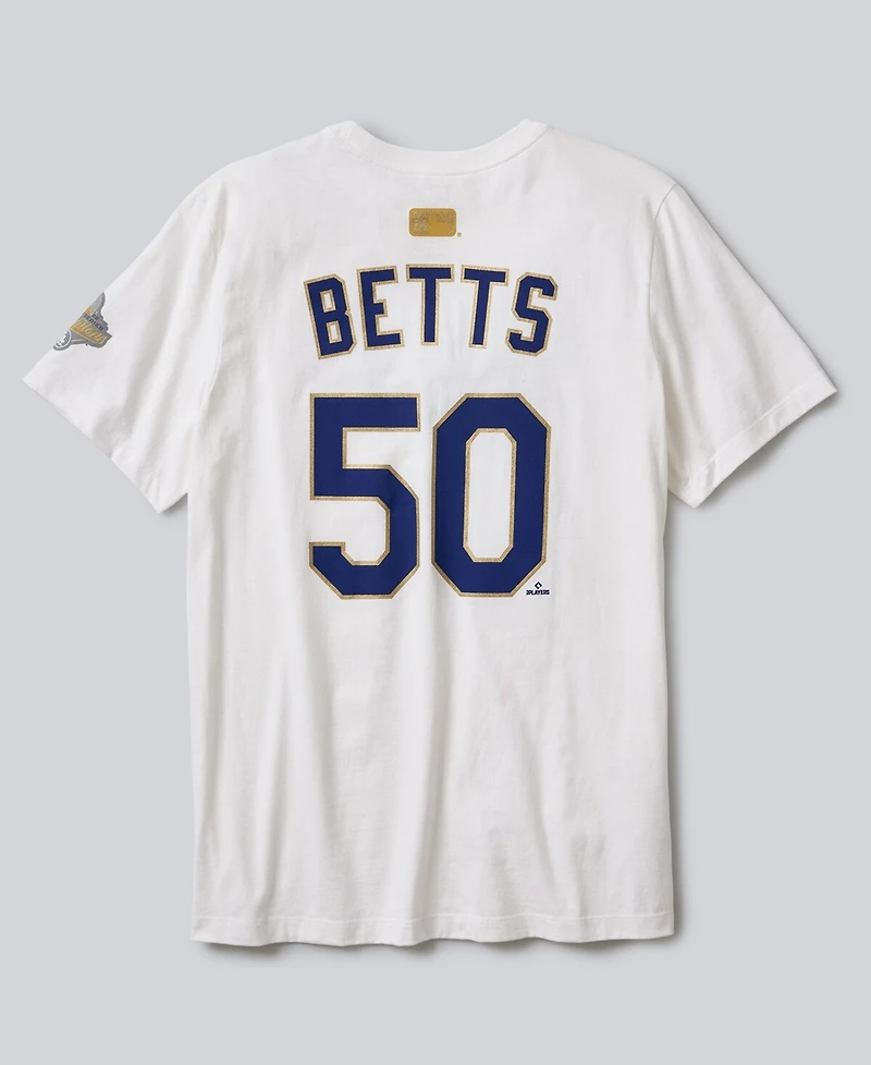 Nike Men's Mookie Betts White Los Angeles Dodgers 2026 Gold Collection Name & Number T-Shirt