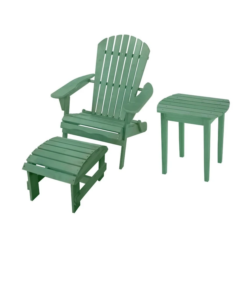 Jiallo Sea Green Adirondack Pine Ottoman
