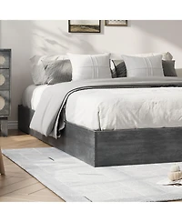 homfan Twin Xl Size Wood Platform Bed Frame, Wooden Bed Frame Without Headboard, Wood Slat Support, No Box Spring Needed, Easy Assembly