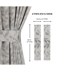 Superior Leaves Textured Blackout Curtain Set of 2, 52" x 63"