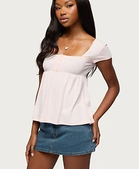 Edikted Women's Bette Pointelle Babydoll Top