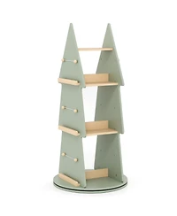 Slickblue Kids 4-Tier Tree Bookshelf with Rotating Display Shelves