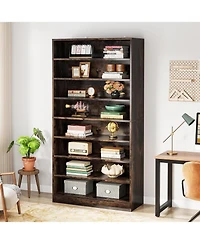 Slickblue Freestanding 9-Tier Bookshelf Organizer for Home or Office Display
