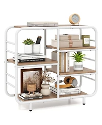 Slickblue Modern 5-Tier Metal Frame Bookshelf and Storage Organizer