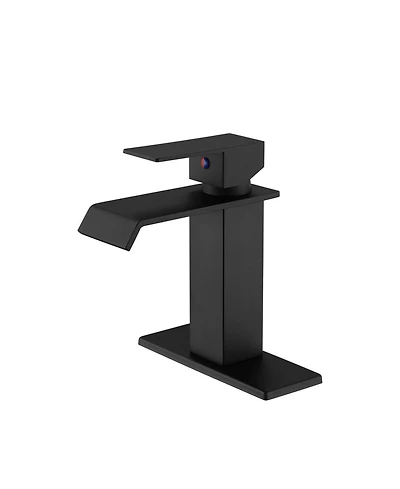 Phying Waterfall Spout Bathroom Faucet Single Handle Modern Vanity Sink Faucet Single Hole Minimalist Basin Faucet for Bathroom Home Decoration
