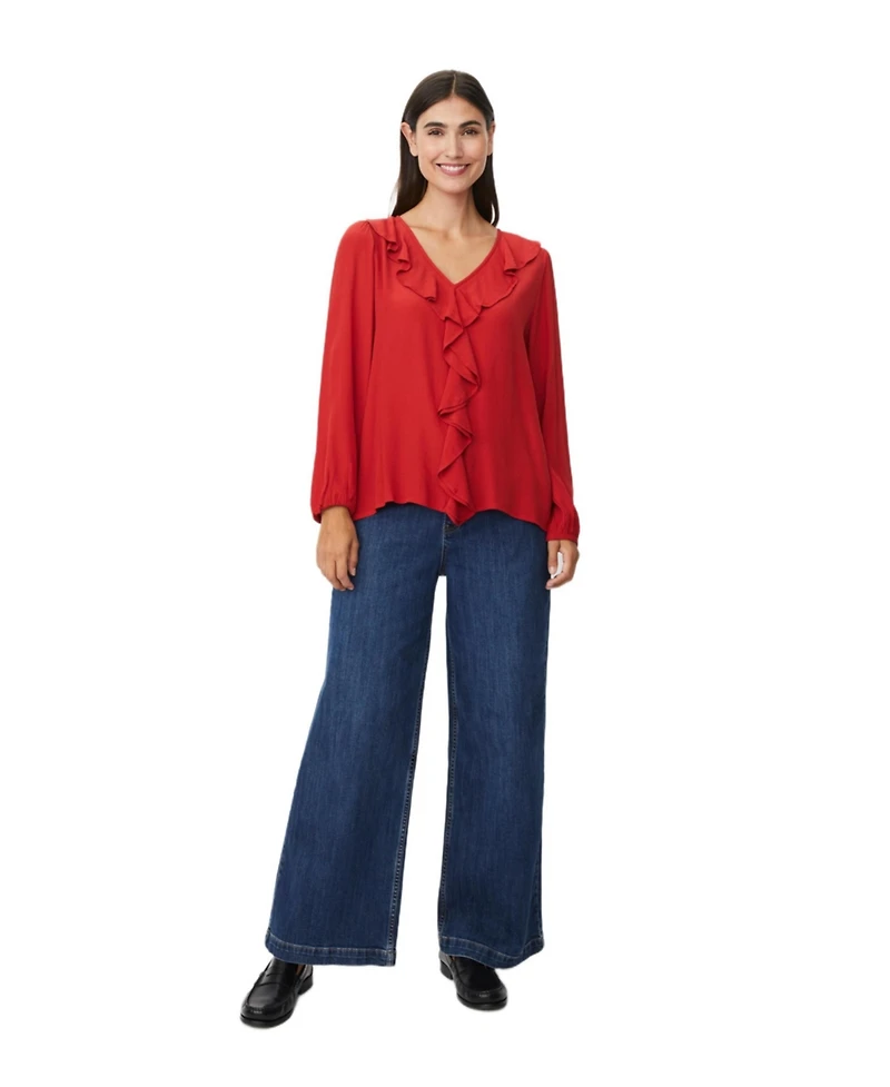 Masai Copenhagen Women's Mabeauna Ruffled V-Neck Blouse