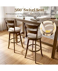 Slickblue Set of 2 30.5 Inch Swivel Bar Stools with Cushioned Seat and Backrest