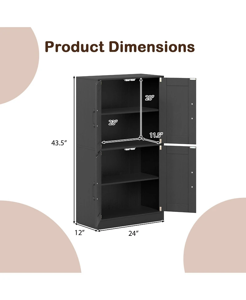 Volenca 43-in Tall Bathroom Storage Cabinet with 2 Doors and Adjustable Shelves