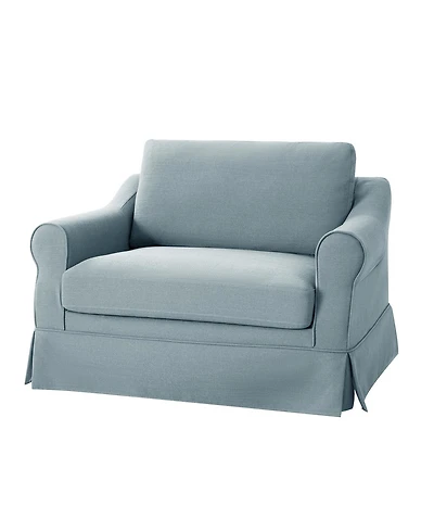Hulala Home Raul Farmhouse Slipcovered Armchair with Feather Blended Cushion
