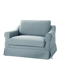 Hulala Home Raul Farmhouse Slipcovered Armchair with Feather Blended Cushion