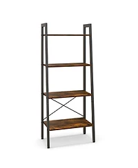 Gouun 4-Tier Industrial Bookshelf Metal Frame Storage Shelf Adjustable Feet