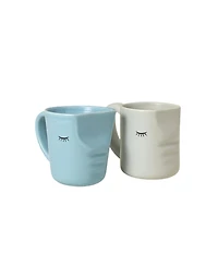 Uncommon Goods Kissing Porcelain Mugs, 2-Piece Set