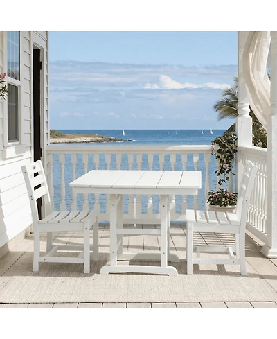Clihome 3-Piece Hdpe Patio Dining Bistro Set - Square Table and 2 Chairs