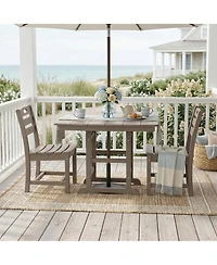 Clihome 3-Piece Hdpe Patio Dining Bistro Set - Square Table and 2 Chairs