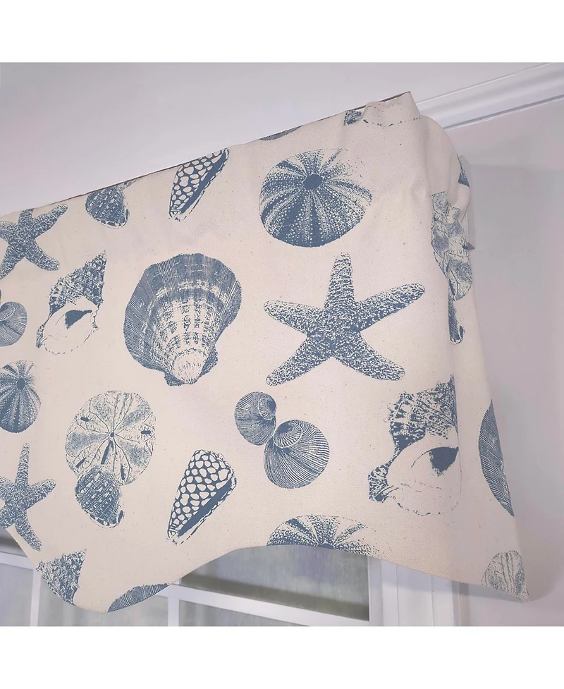Rlf Home Cotton Seashells Regal With Lining Rod Pocket Window Valance
