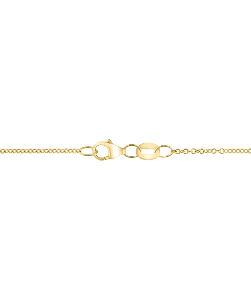 Effy Collection Onyx, White Diamond (1/10 ct. t.w.) & Black Diamond (1/20 ct. t.w.) Pendant Necklace in 14k Yellow Gold
