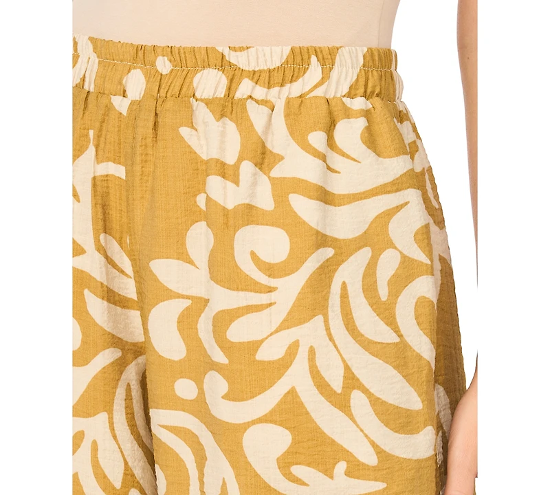 Sam & Jess Women's Printed Wide-Leg Pull-On Pants