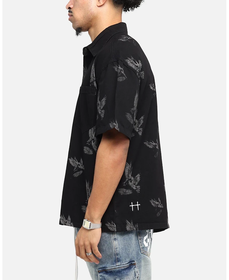 Saint Morta Men's Doves Boxy Denim Button Up Shirt
