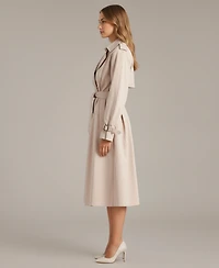 Modenaire Women's Octavia Double-Breasted Belted Trench Coat