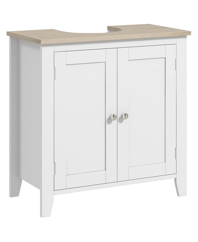 Phying Pedestal Sink Cabinet Multipurpose Under Sink Storage Cabinet with U Shape Design and Adjustable Shelf