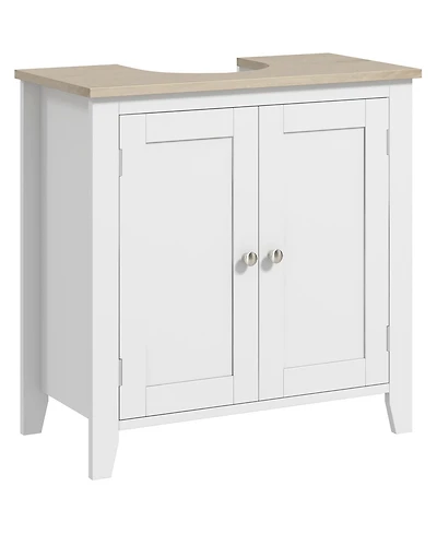Phying Pedestal Sink Cabinet Multipurpose Under Sink Storage Cabinet with U Shape Design and Adjustable Shelf
