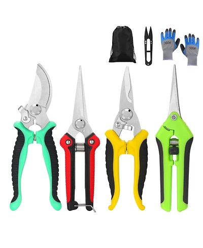 Xdovet Garden Pruning Shears Set Gloves Storbag Stainless Steel Trimming Tools Kit