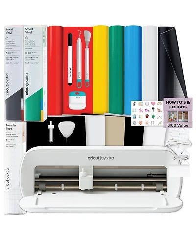 Cricut Joy Xtra Die-Cutting Machine with Smart Vinyl Sampler Packs, Transfer Tape and Tool Set Bundle