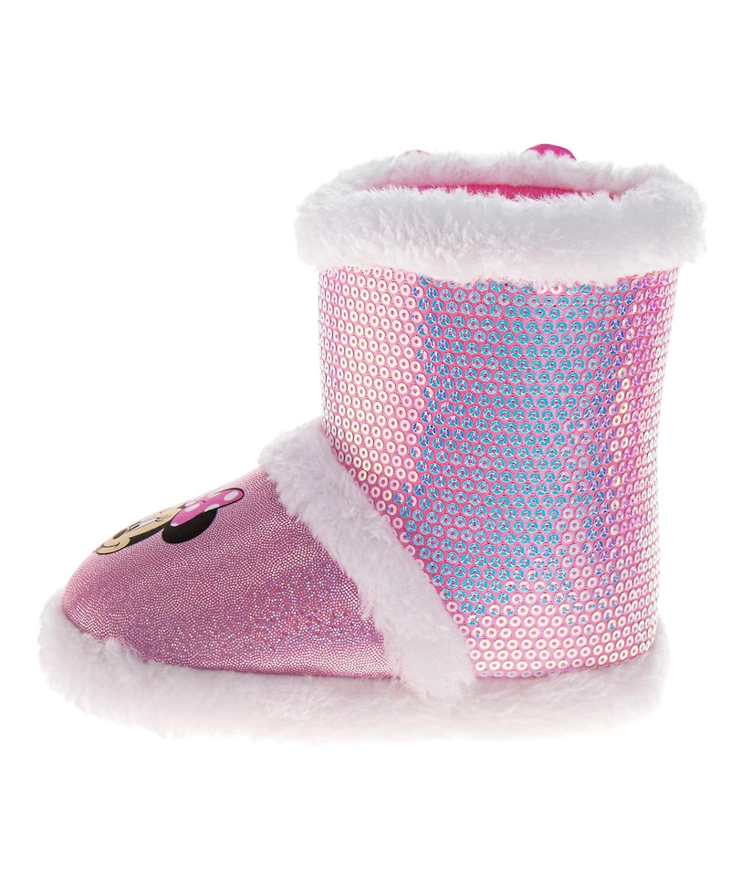 Disney Toddler Gril's Booties Warm, Fluffy, and Fun House Slippers
