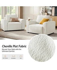 Hulala Home Bernice Modern Oversized Armchair with Removable Back Cushion