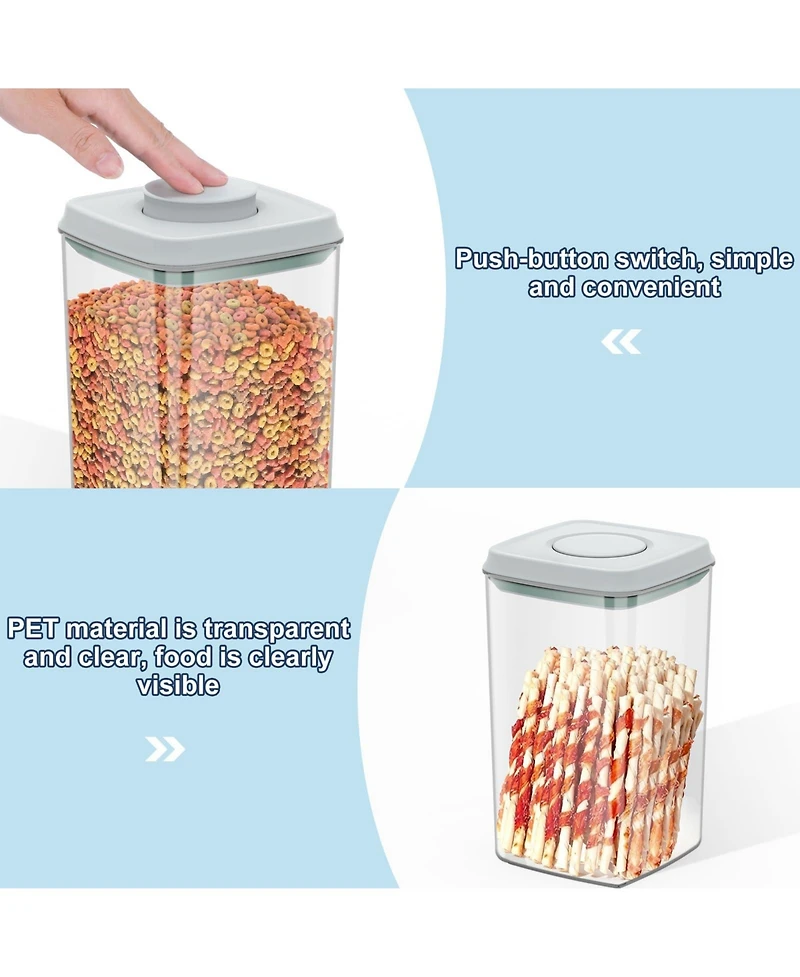 Aronkl Airtight Pet Food Storage Container Stackable Clear Bin With Scoop And Brush