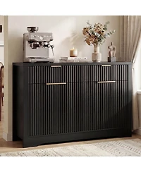 Aheaplus 55" Wood Modern Sideboard Buffet Cabinet with Door and Storage Drawers