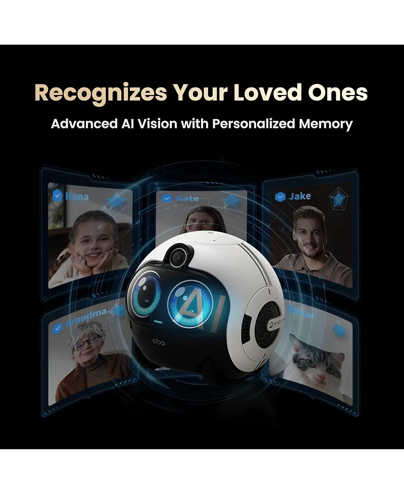 Enabot Ebo Max FamilyBot Smart Home Robot with 4K Camera, V-slam Navigation, Two-Way Video and Ai Patrol