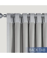 Chenille Blackout Back Tab Curtains Pair