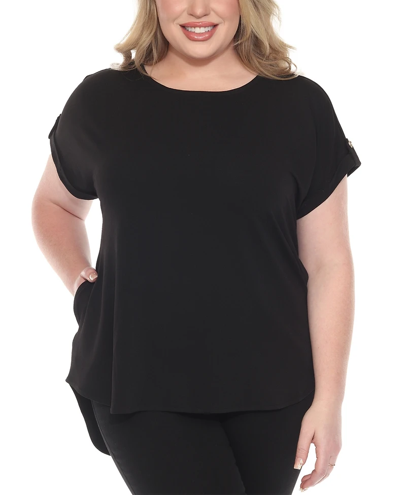 White Mark Plus Dolman Top and Scuba Pants Set