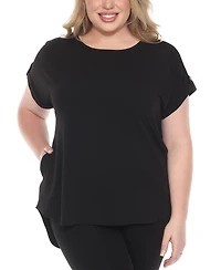 White Mark Plus Dolman Top and Scuba Pants Set