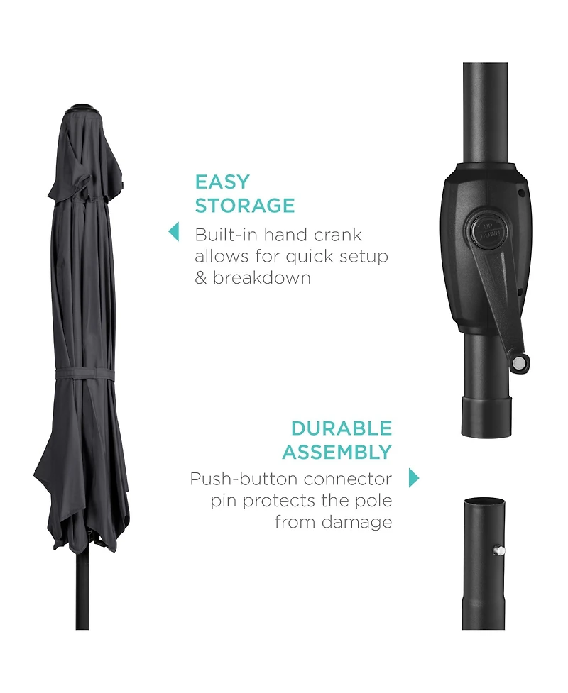 Best Choice Products 7.5ft Heavy-Duty Outdoor Market Patio Umbrella w/ Push Button Tilt