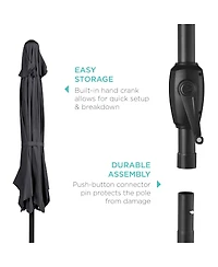 Best Choice Products 7.5ft Heavy-Duty Outdoor Market Patio Umbrella w/ Push Button Tilt