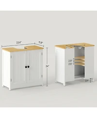 Busdays Bathroom Vanity Under Sink Storage Cabinet 23.5x11.75x24 Inches with 2 Doors
