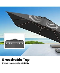 Pellebant Outdoor Patio 10X13Feet Aluminum Cantilever Umbrella with Rod Wheel Base