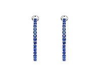 Rachel Glauber Chic White Gold Plated Cz Hinge Hoop Statement Earrings