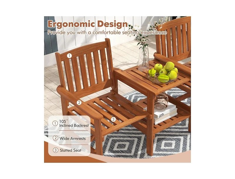 Boyel Living 2-Seater Outdoor Patio Furniture Set with 1.57 Inch Umbrella Hole