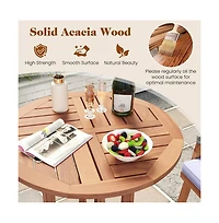 Boyel Living Outdoor Acacia Wood Bar Table with Slatted Table Top