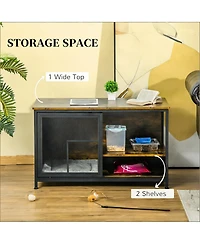 6thdruple Modern Cat House End Table, Pet Furniture with Cushion and Vent